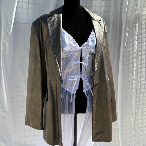 Source Unknown Jackets & Blazers - Metallic vintage genuine leather Coat